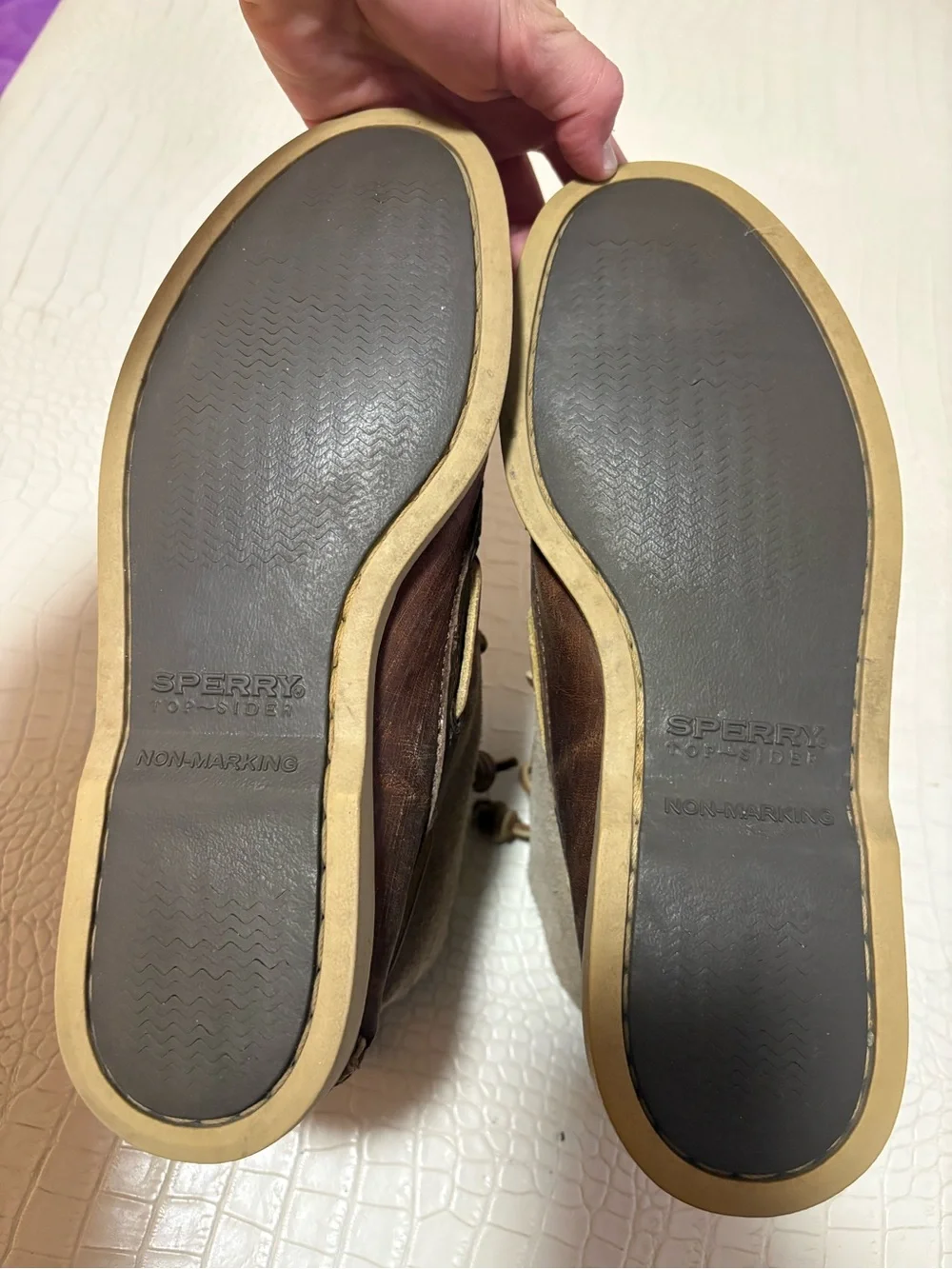 Sperry Brown Leather Moc Toe High-Top Boat Boots